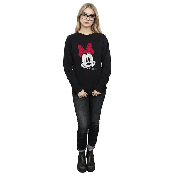 Disney Womens/Ladies Minnie Mouse Face Sweatshirt