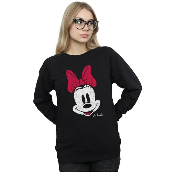 Disney Womens/Ladies Minnie Mouse Face Sweatshirt