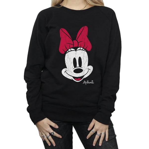 Disney Womens/Ladies Minnie Mouse Face Sweatshirt
