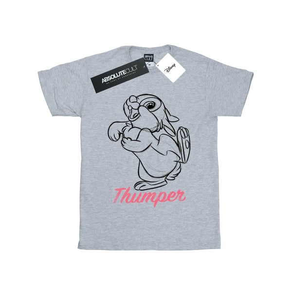Disney Womens/Ladies Bambi Thumper Line Drawing Cotton Boyfriend T-Shirt