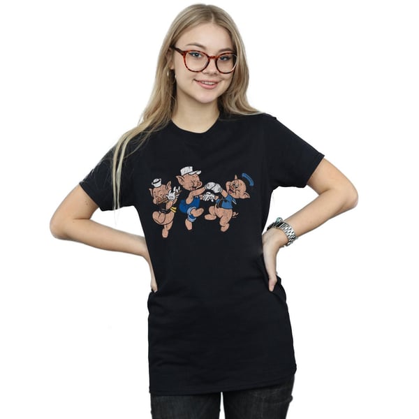 Disney Womens/Ladies Three Little Pigs Having Fun Cotton Boyfriend T-Shirt