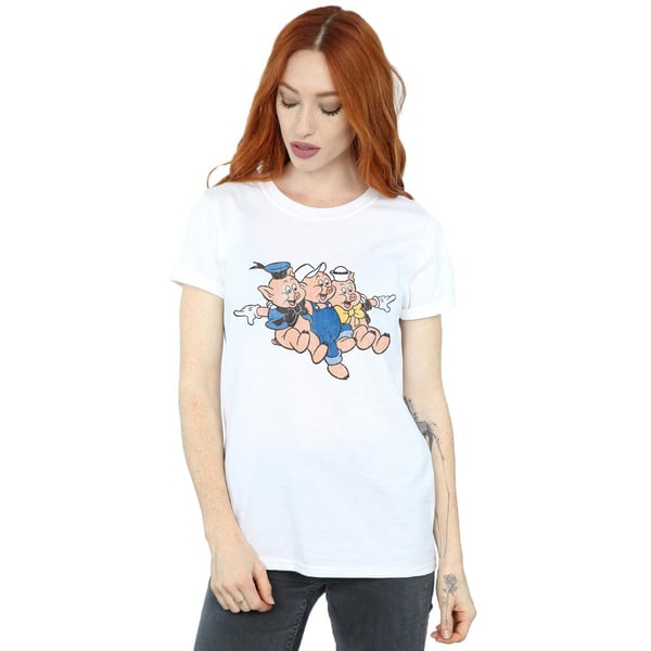 Disney Womens/Ladies Three Little Pigs Jump Cotton Boyfriend T-Shirt