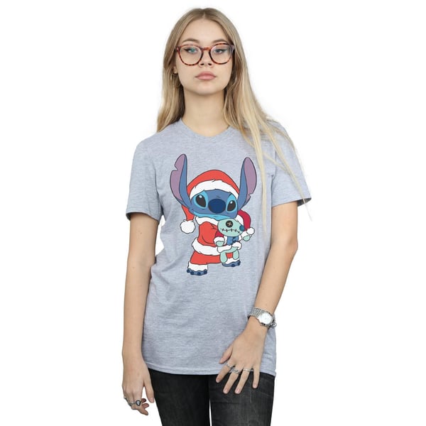 Disney Womens/Ladies Lilo And Stitch Stitch Christmas Cotton Boyfriend T-Shirt