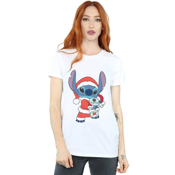 Disney Womens/Ladies Lilo And Stitch Stitch Christmas Cotton Boyfriend T-Shirt