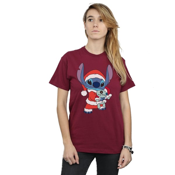 Disney Womens/Ladies Lilo And Stitch Stitch Christmas Cotton Boyfriend T-Shirt