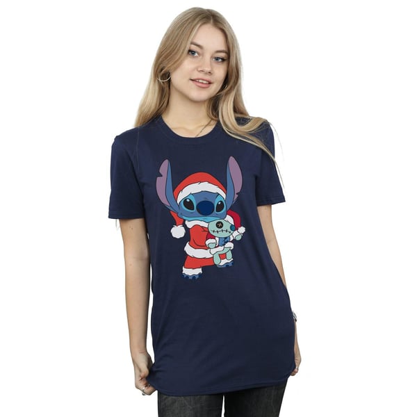 Disney Womens/Ladies Lilo And Stitch Stitch Christmas Cotton Boyfriend T-Shirt