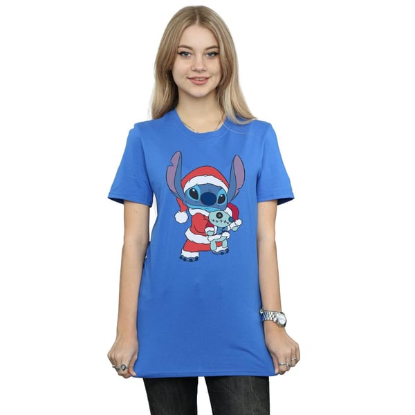 Disney Womens/Ladies Lilo And Stitch Stitch Christmas Cotton Boyfriend T-Shirt