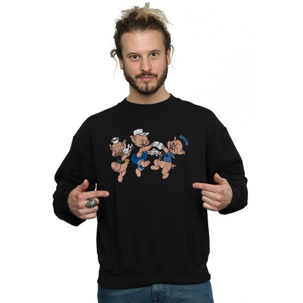 Disney Mens Three Little Pigs Having Fun Sweatshirt