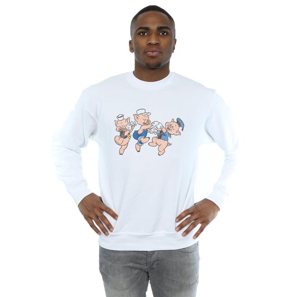 Disney Mens Three Little Pigs Having Fun Sweatshirt