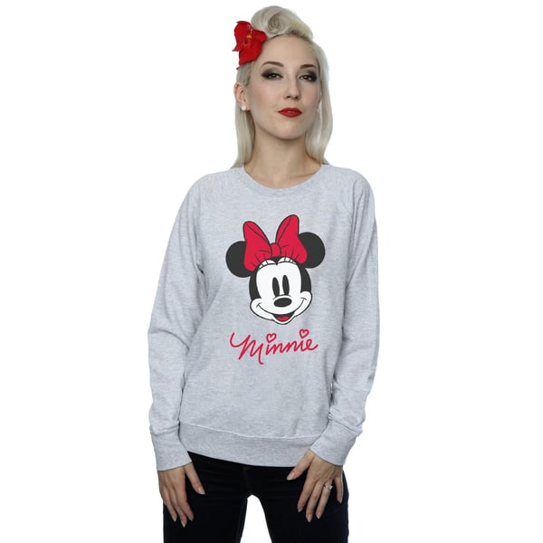 Disney Womens/Ladies Minnie Mouse Face Heather Sweatshirt