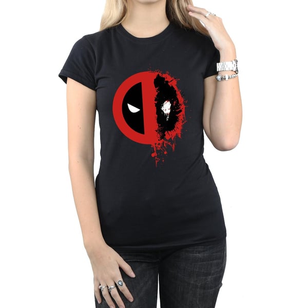 Marvel Naisten Deadpool Split Splat Logo Puuvilla T-paita