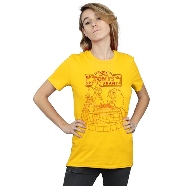 Disney Womens/Ladies Lady And The Tramp That´s Amore Cotton Boyfriend T-Shirt