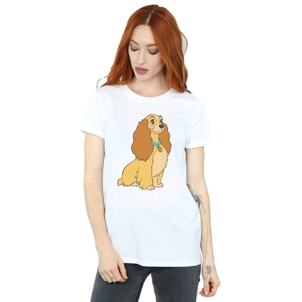 Disney Womens/Ladies Lady And The Tramp Lady Spaghetti Heart Cotton Boyfriend T-Shirt
