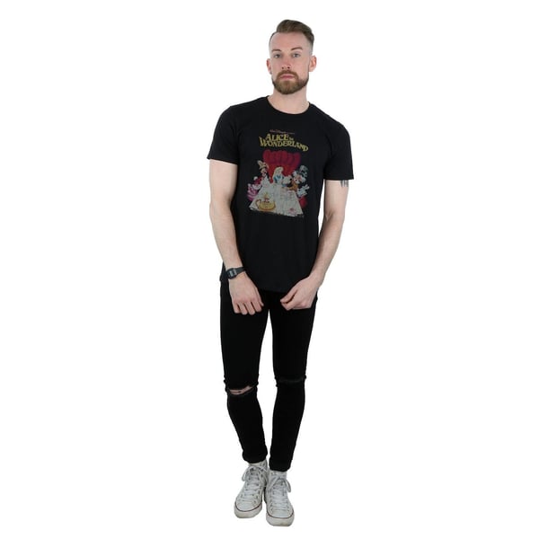 Disney Mens Alice In Wonderland Retro Poster T-Shirt