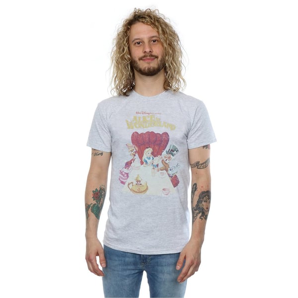 Disney Mens Alice In Wonderland Retro Poster T-Shirt