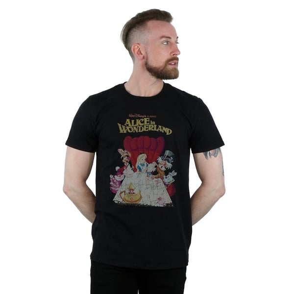 Disney Mens Alice In Wonderland Retro Poster T-Shirt