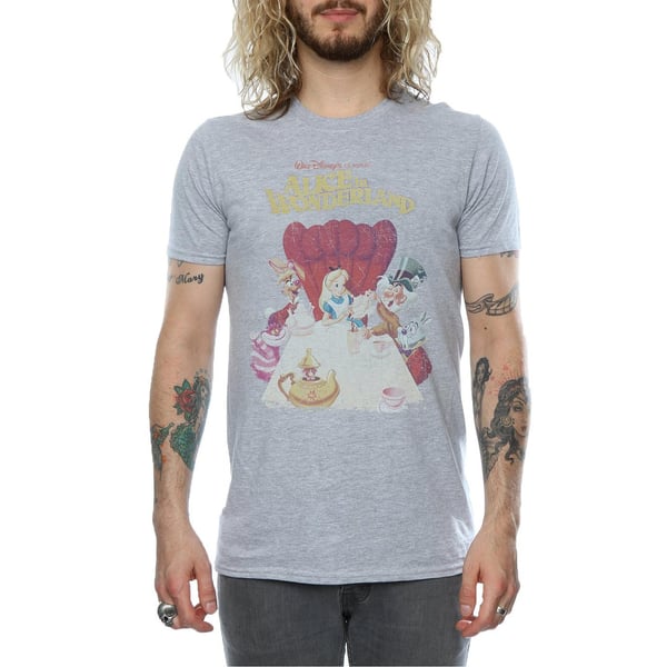 Disney Mens Alice In Wonderland Retro Poster T-Shirt