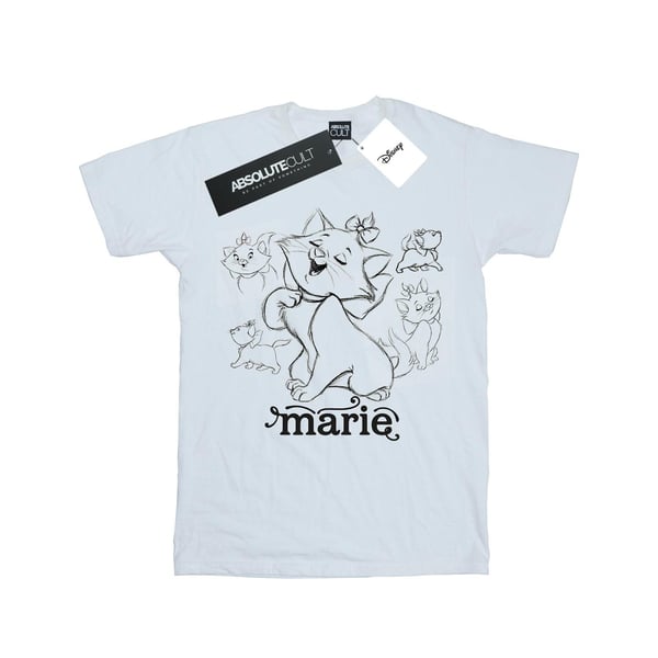 Disney Womens/Ladies Marie Collage Sketch Cotton Boyfriend T-Shirt
