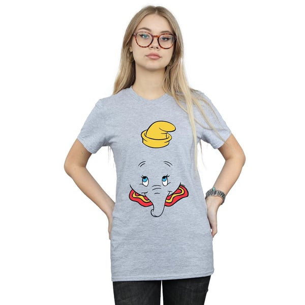 Disney Womens/Ladies Dumbo Face Cotton Boyfriend T-Shirt