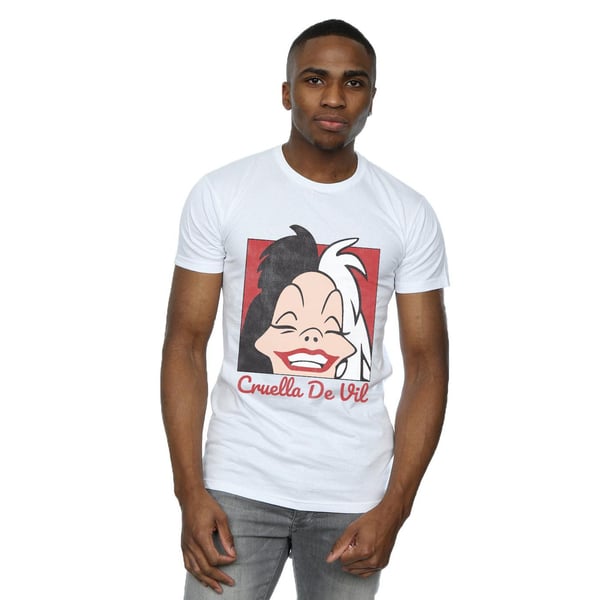 Disney Mens Cruella De Vil Cropped Head T-Shirt