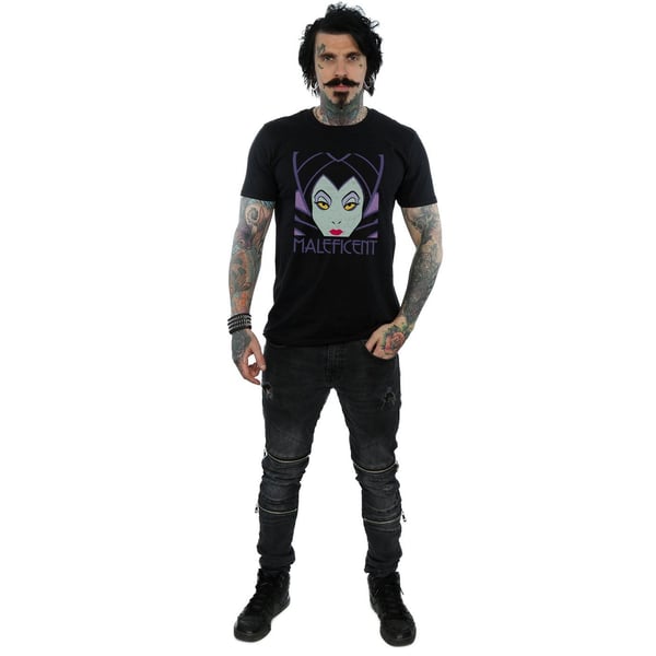 Disney Mens Maleficent Cropped Head T-Shirt