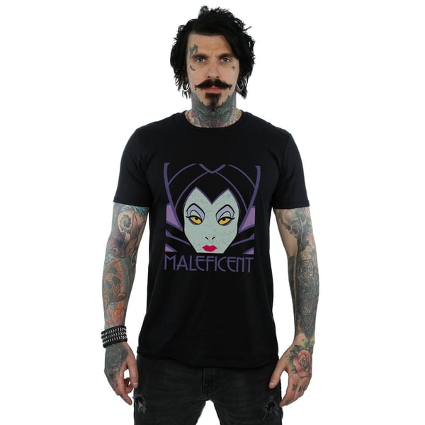 Disney Mens Maleficent Cropped Head T-Shirt
