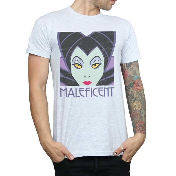 Disney Mens Maleficent Cropped Head T-Shirt