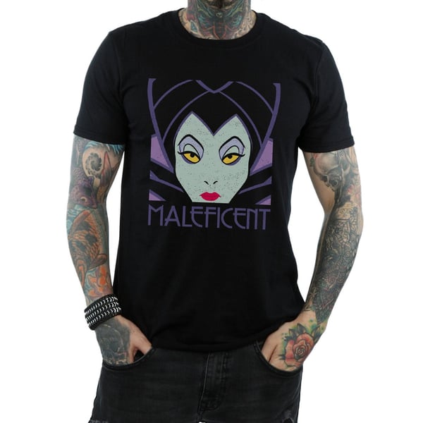 Disney Mens Maleficent Cropped Head T-Shirt