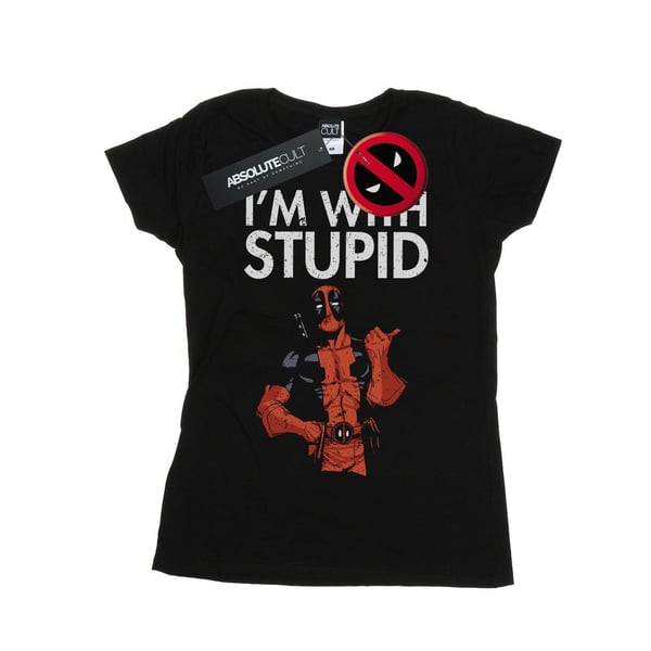 Marvel Dam/Kvinnor Deadpool I´m With Stupid T-shirt i bomull