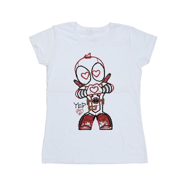 Marvel Womens/Ladies Deadpool Love Beam Line Cotton T-Shirt