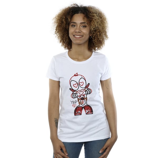 Marvel Womens/Ladies Deadpool Love Beam Line Cotton T-Shirt