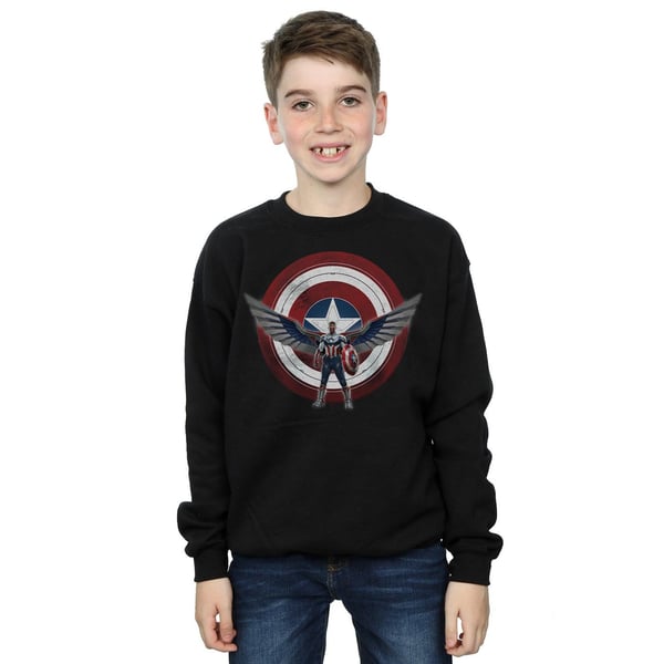 Marvel Boys Falcon And The Winter Soldier Captain America Shield Pose Sweatshirt