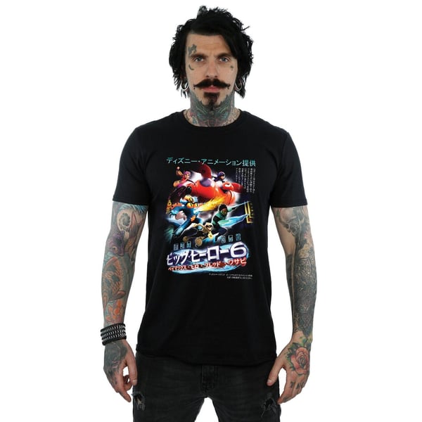 Disney Mens Big Hero 6 Anime Cover T-Shirt