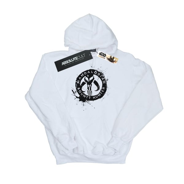 Star Wars Mens The Mandalorian Bounty Hunter Splatter Skull Hoodie