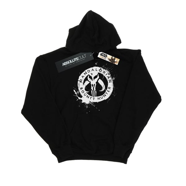 Star Wars Mens The Mandalorian Bounty Hunter Splatter Skull Hoodie