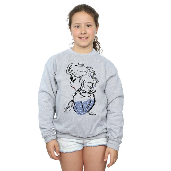 Disney Girls Frozen Elsa Sketch Mono Sweatshirt