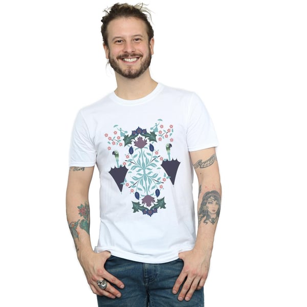 Disney Mens Mary Poppins Floral Collage T-Shirt