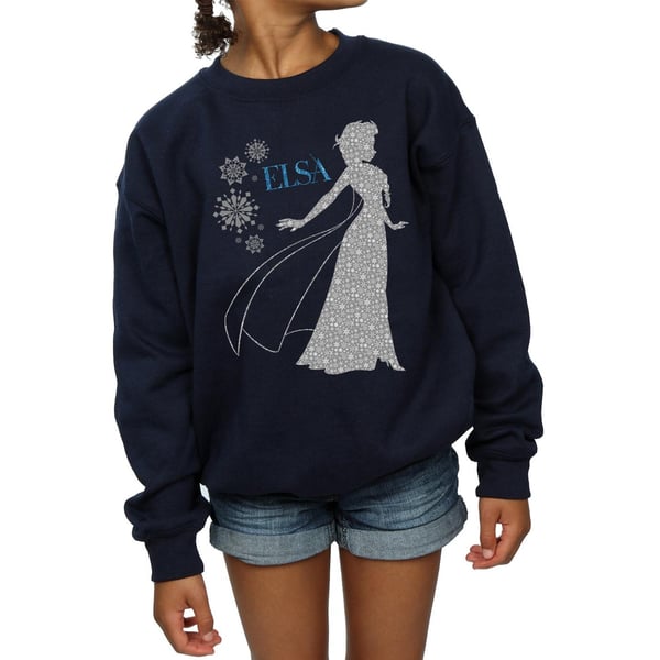Disney Girls Frozen Elsa Christmas Silhouette Sweatshirt