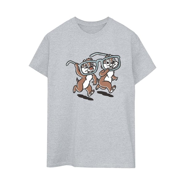 Disney Womens/Ladies Chip ´n Dale Glasses Cotton Boyfriend T-Shirt