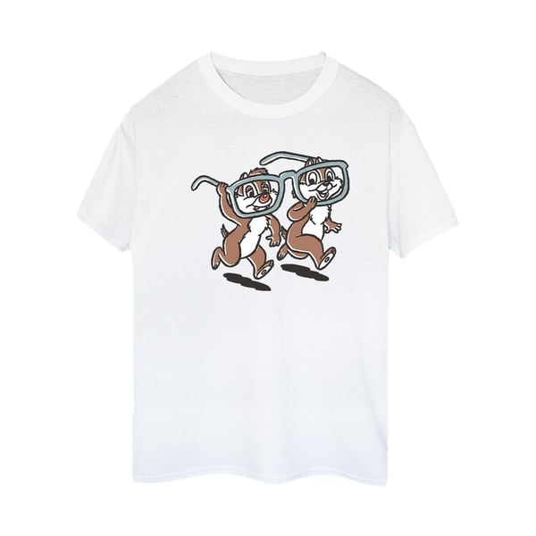 Disney Womens/Ladies Chip ´n Dale Glasses Cotton Boyfriend T-Shirt