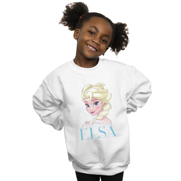 Disney Girls Frozen Elsa Snowflake Portrait Sweatshirt