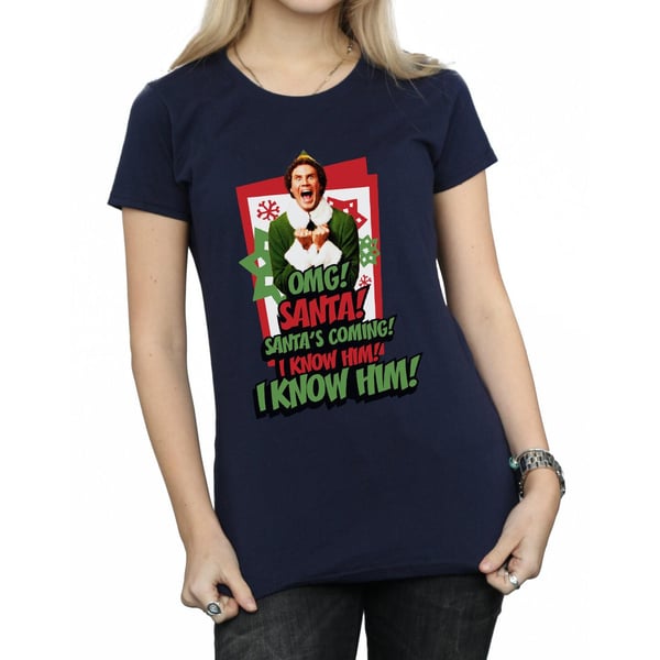 Elf Womens/Ladies OMG Santa Cotton T-Shirt