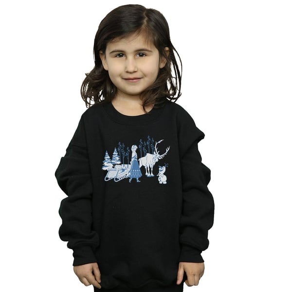 Disney Girls Frozen Anna Sven And Olaf Sweatshirt