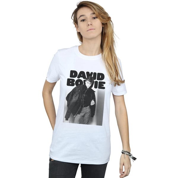 David Bowie Womens/Ladies Jacket Photograph Cotton Boyfriend T-Shirt