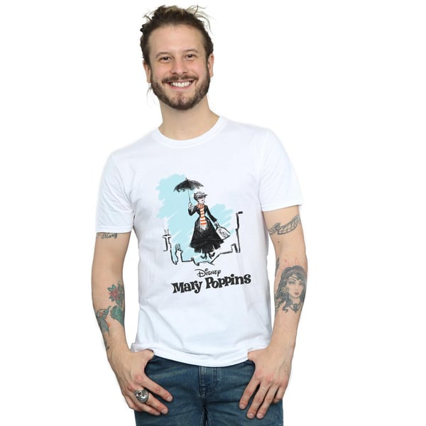 Disney Mens Mary Poppins Rooftop Landing Colour T-Shirt