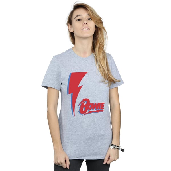 David Bowie Womens/Ladies Red Bolt Cotton Boyfriend T-Shirt