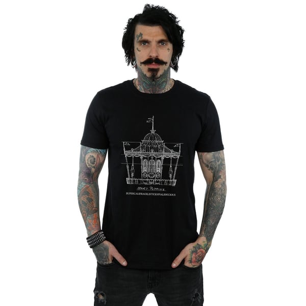 Disney Mens Mary Poppins Carousel Sketch T-Shirt