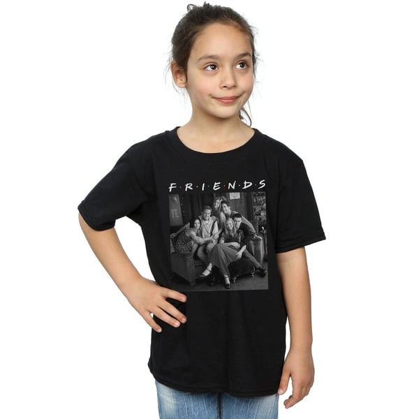 Friends Girls Black And White Photo Cotton T-Shirt