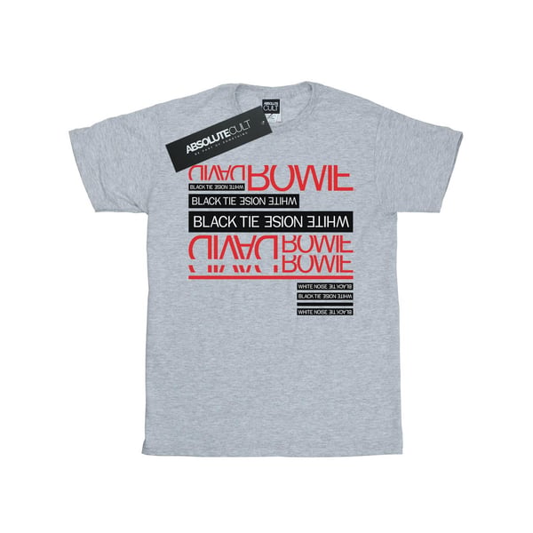 David Bowie Dam Svart Slips Vit Brus Bomull Boyfriend T-Shirt
