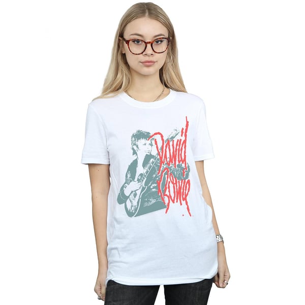 David Bowie Womens/Ladies Mono Guitar Cotton Boyfriend T-Shirt